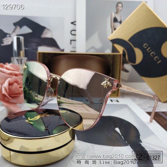 GUCCI古馳 2019新款 古奇小蜜蜂爆款太陽鏡 遮擋有害光線防輻射 出行旅遊搭配衣服必備品 01327  lly1568